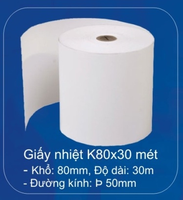 Giấy in nhiệt (thermal paper) K80 - 50m