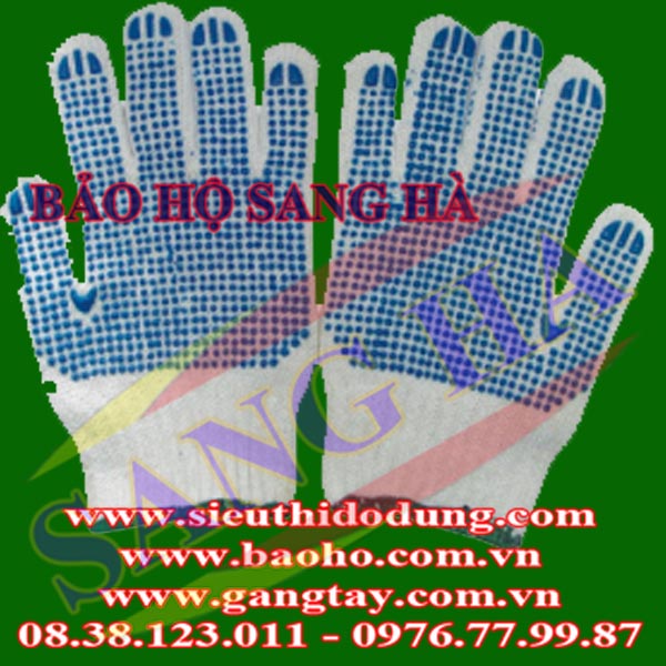 Găng tay len phủ hạt nhựa lòng bàn tay 70G